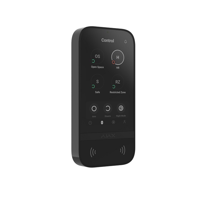 AJAX KeyPad TouchScreen – Ασύρματο Πληκτρολόγιο με Έγχρωμη Οθόνη Αφής