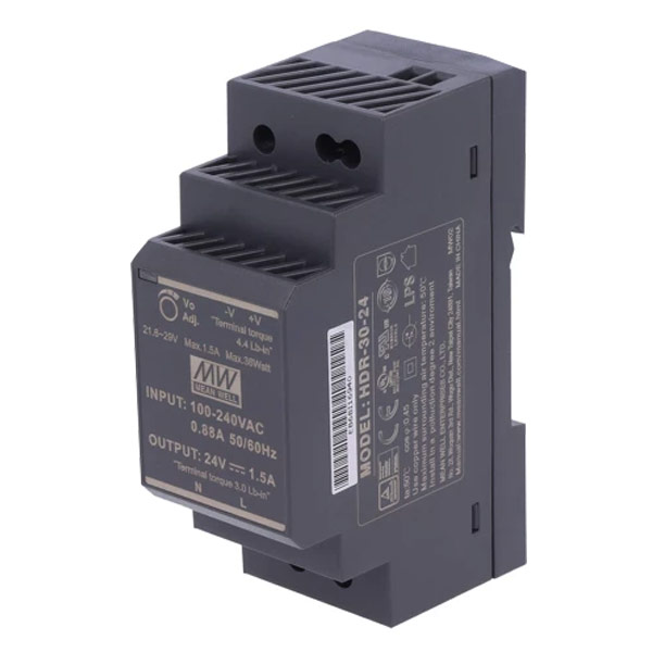 Mean Well HDR-30-24 Τροφοδοτικό Ράγας DIN 24V DC 30W