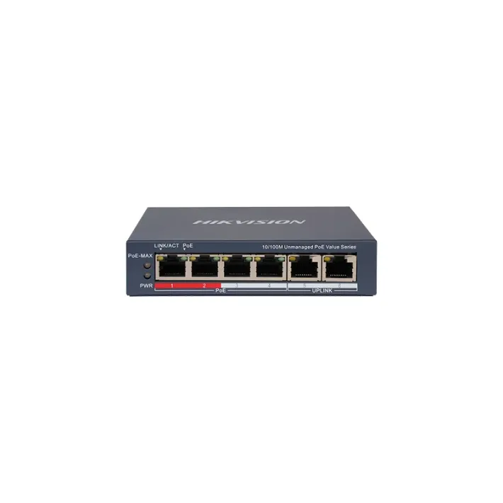 HIKVISION DS-3E0106P-E/M Fast Ethernet PoE Switch 6 Θυρών