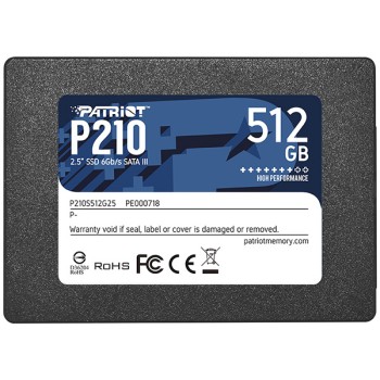SSD ΣΚΛΗΡΟΣ ΔΙΣΚΟ PATRIOT P210S512G25 P210 512GB 2.5" SATA III