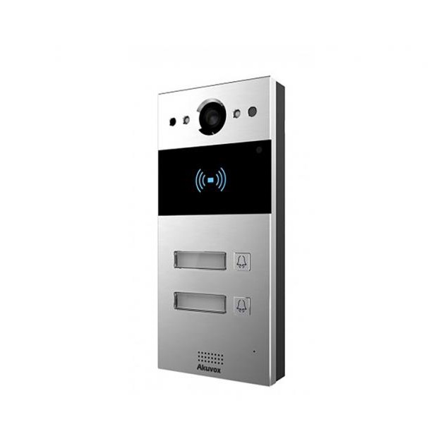 AKUVOX AK-R20B-2B – IP Μπουτονιέρα Θυροτηλεόρασης 2 Διαμερισμάτων με RFID & Κάμερα 2MP
