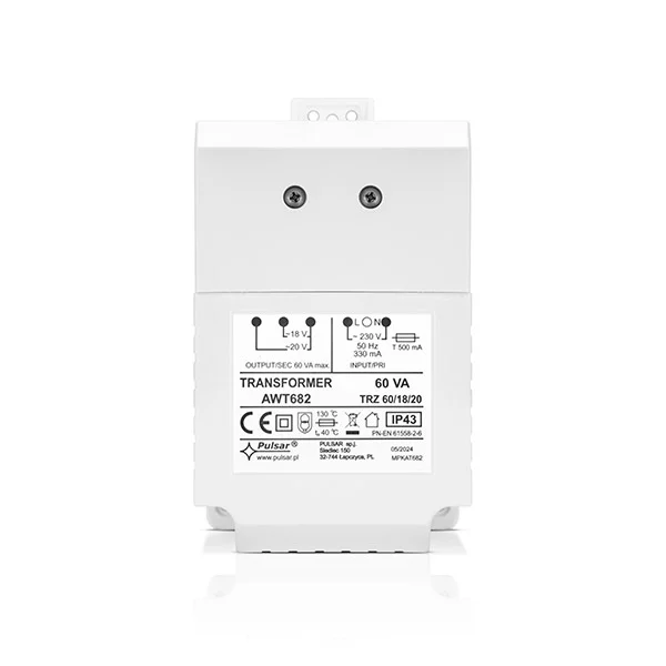 SATEL TR-60VA - Μετασχηματιστής 230V AC / 18V AC - 20V AC, 60VA